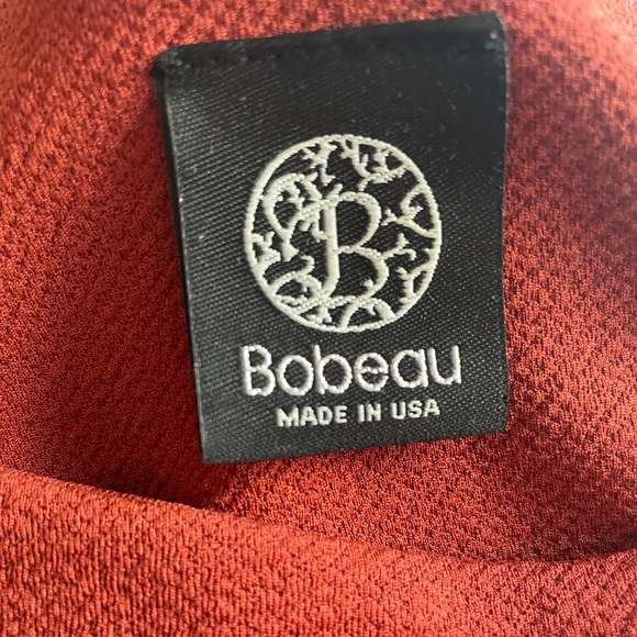 Bobeau Burnt Orange Cut Out Drape Blouse - Picture 4 of 5